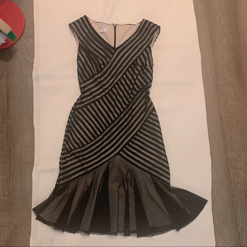 London Times Black and Nude Cocktail Dress